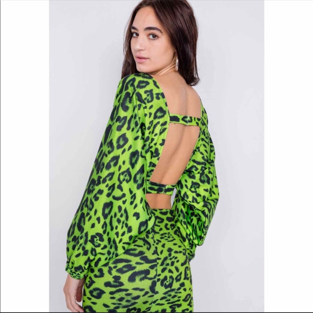 NEW MADE IN 🇺🇸 ! NEON GREEN MINI SKIRT SET - Picture 4 of 6
